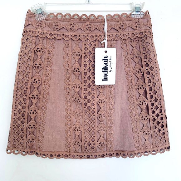 Indikah Dresses & Skirts - NWT Mini A Line Cotton Pink Skirt  Size Large